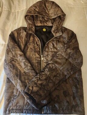 Pretty Green Army Camoflage Black and Gray Puffer Jacket Hoodie
